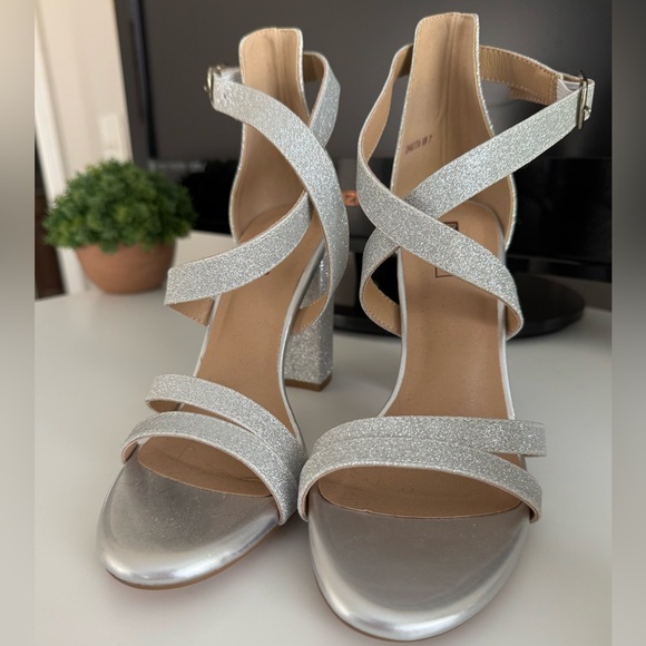 Silver High Heel Strappy Sandal - Picture 4 of 4